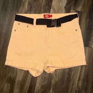 Dickies Women's Carpenter Shorts Orange Denim Size 11/30 Buckle Belt‎ Included